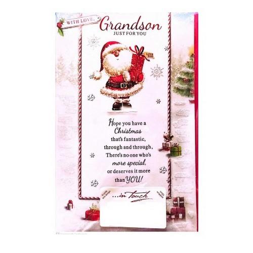 Simon Elvin Just For You Grandson Santa Claus Christmas Card (Pack of 6)