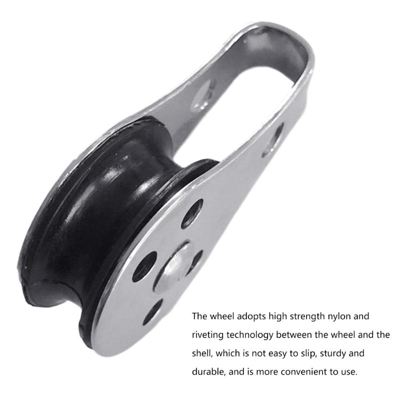 2 buc. Scripete unic din oțel inoxidabil 316 Cablu rezistent la funie Rolă de nailon Scripete pentru linie de spălat Navigație Ridicare