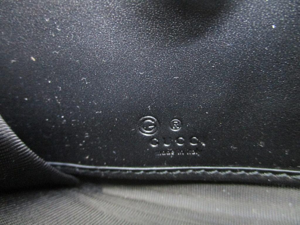 Authentic GUCCI Beige GG Coating Canvas Black Leather Round Zip Long Wallet #b097  Open Box