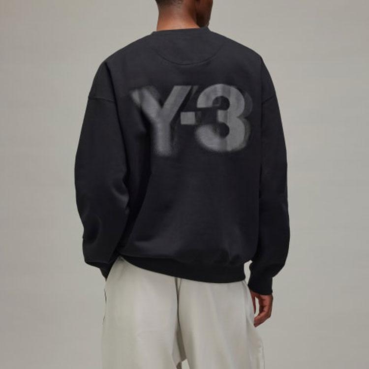 Y-3 Logo Crew Digital Print Design Comfortable Versatile Loose Long Sleeve Sweatshirt Men sweatshirt Black JE9276