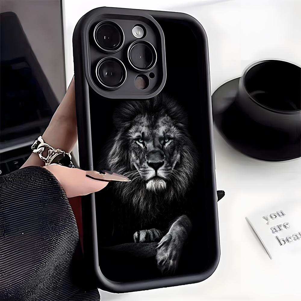 Lion Pattern Phone Case For IPhone 17 Pro Max 16 15 14 Pro Max IPhone 13 Pro Max 11 Plus Silicone Cover