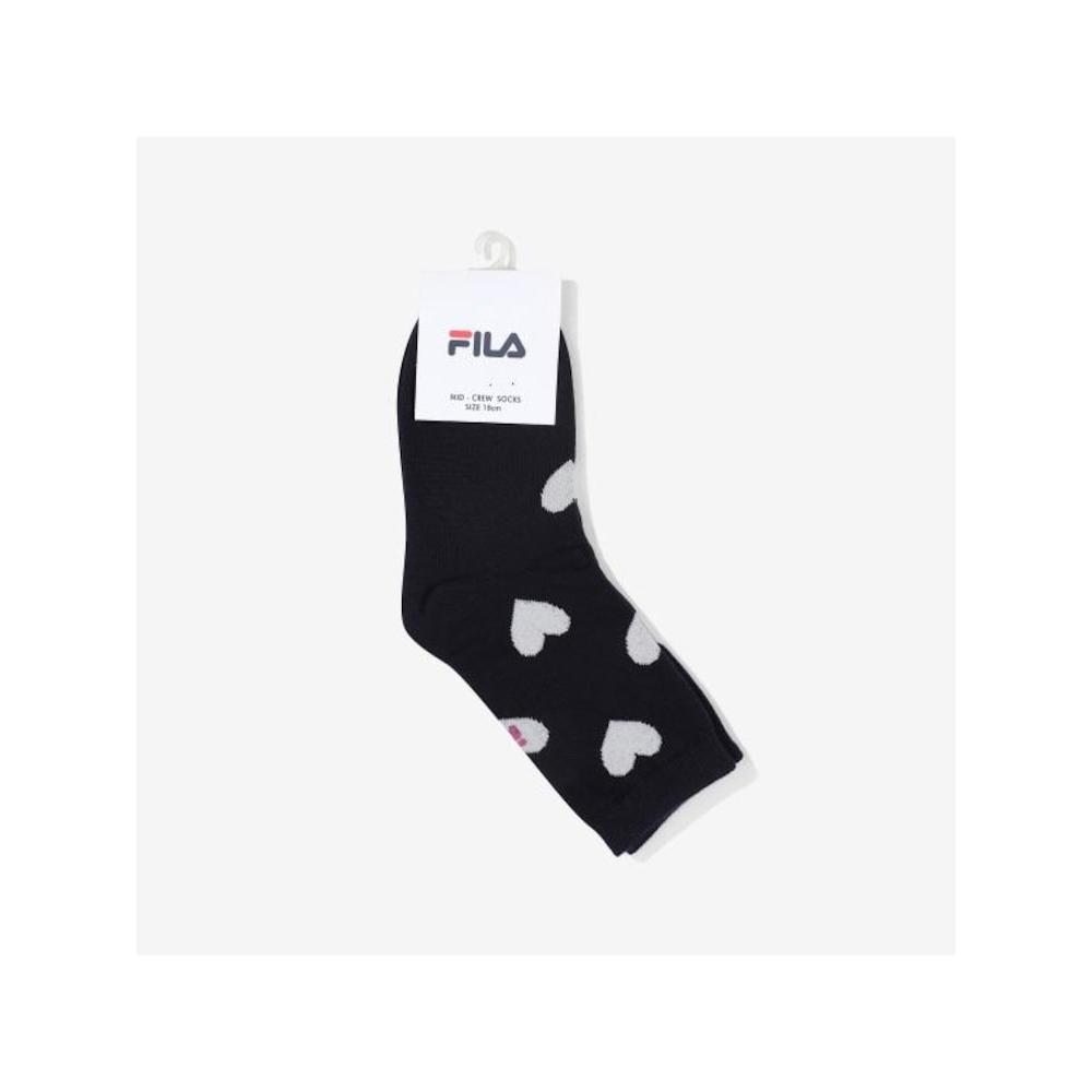 [fila Kids] All Over Heart Pattern Long Neck Socks  Fk3scf5356f Did  q0zFk3scf5356fDid