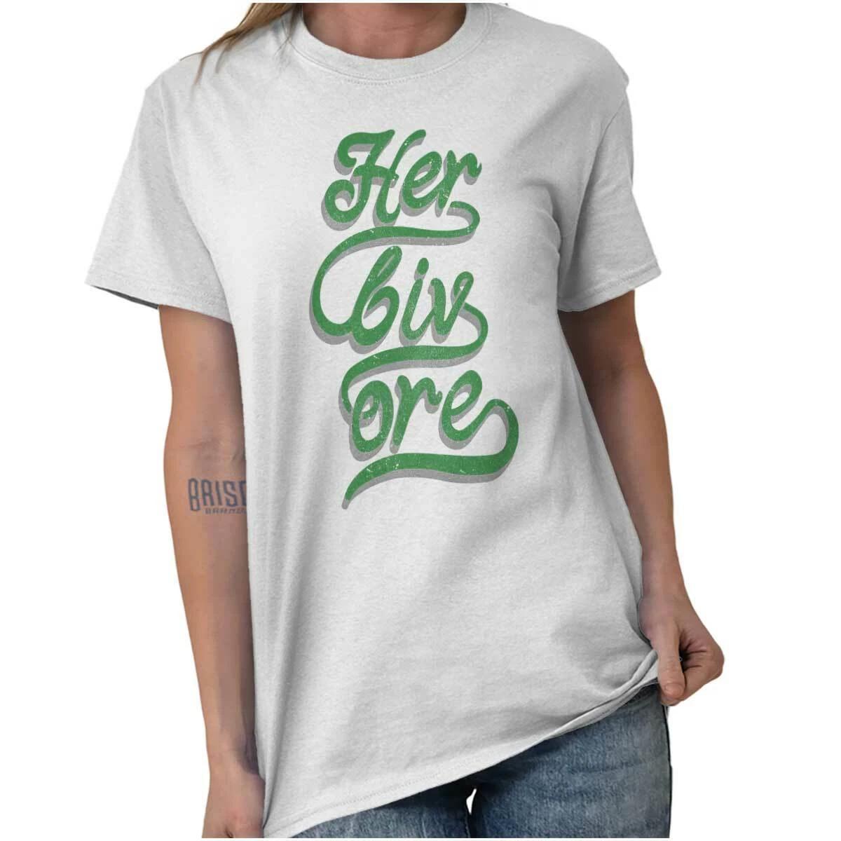 Funny Vegan Vegetarian Humor Herbivore Joke Womens or Mens Crewneck T Shirt Tee M