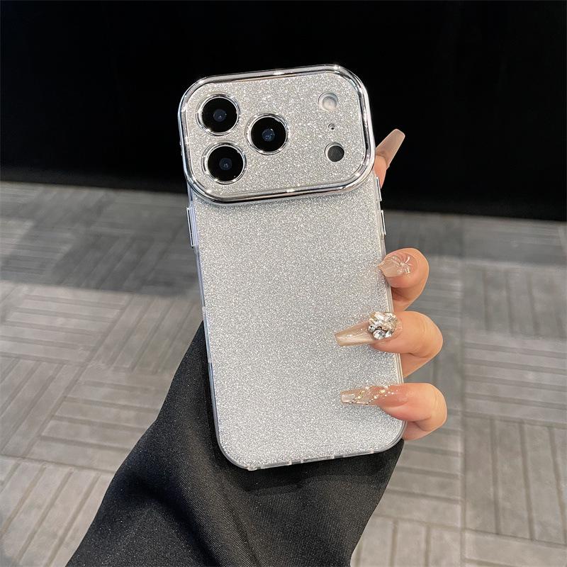 

Silver Glitter Double-Layer Phone Case for Apple 17 Pro Max, 16 Pro, 15 Pro, 14 Pro, 13 14 Pro