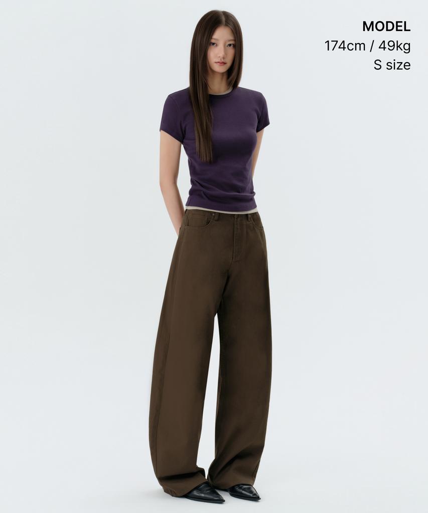 MUSINSA STANDARD WOMAN Women'S Slim Crew Neck T-Shirt [Dark Purple]