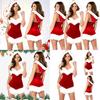 Sexy Women Santa Christmas Costume Soft Touch Velvet Dress For Festive Parties