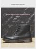 Classic Retro British Style 1460 Martin Boots - Flat Six-Hole Genuine Leather Motorcycle Short Boots with Thick Soles.