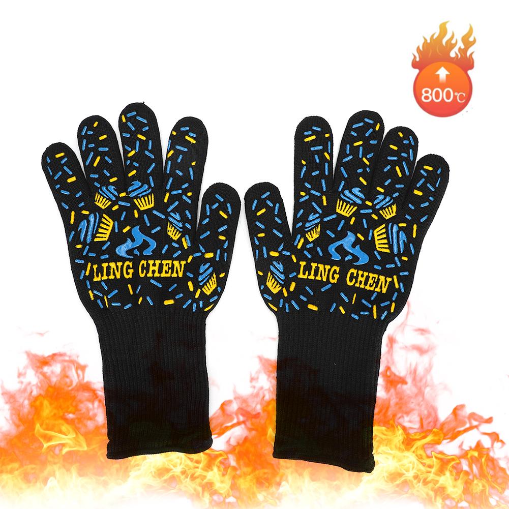 800  degrees  C High temperature Resistant Gloves Flame Retardant Non-Slip Waterproof for BBQ Microwave Oven