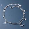 Elegant Double-Layer Star & Moon Bracelet for Women - Light Luxury Fashion, Exquisite 2024 Style, Perfect Birthday Gift