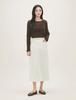 ROEM Linen Denim H-Line Long Skirt Rmwjg25G11