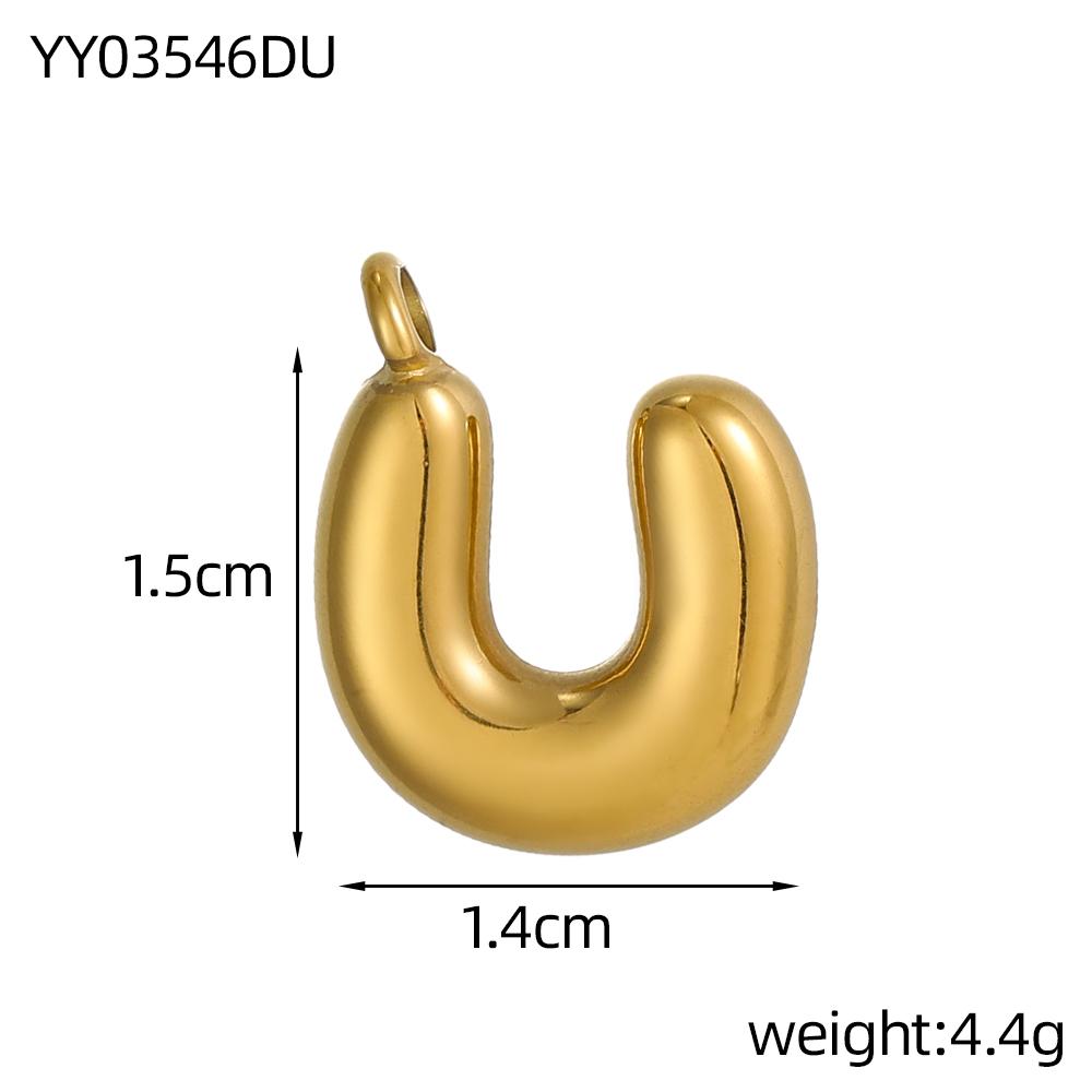 CARLIDANA Stainless Steel Gold Plated Alphabet 26 Letters Name Jewelry Mini Minimalist Bubble Initial Pendants for Necklace DIY