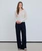 MIND BRIDGE WOMEN [W] Single-Pleat Wide Belted Elastic Pants - 2 Colors