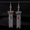 Retro Ethnic Style Butterfly Crystal Fringed Earrings Femininity Versatile Personality Long Earrings Fashion Earrings