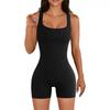 Women's Seamless Ribbed Yoga Bodysuit - Butt-Lifting Summer One-Piece with Tight Fit and Straps