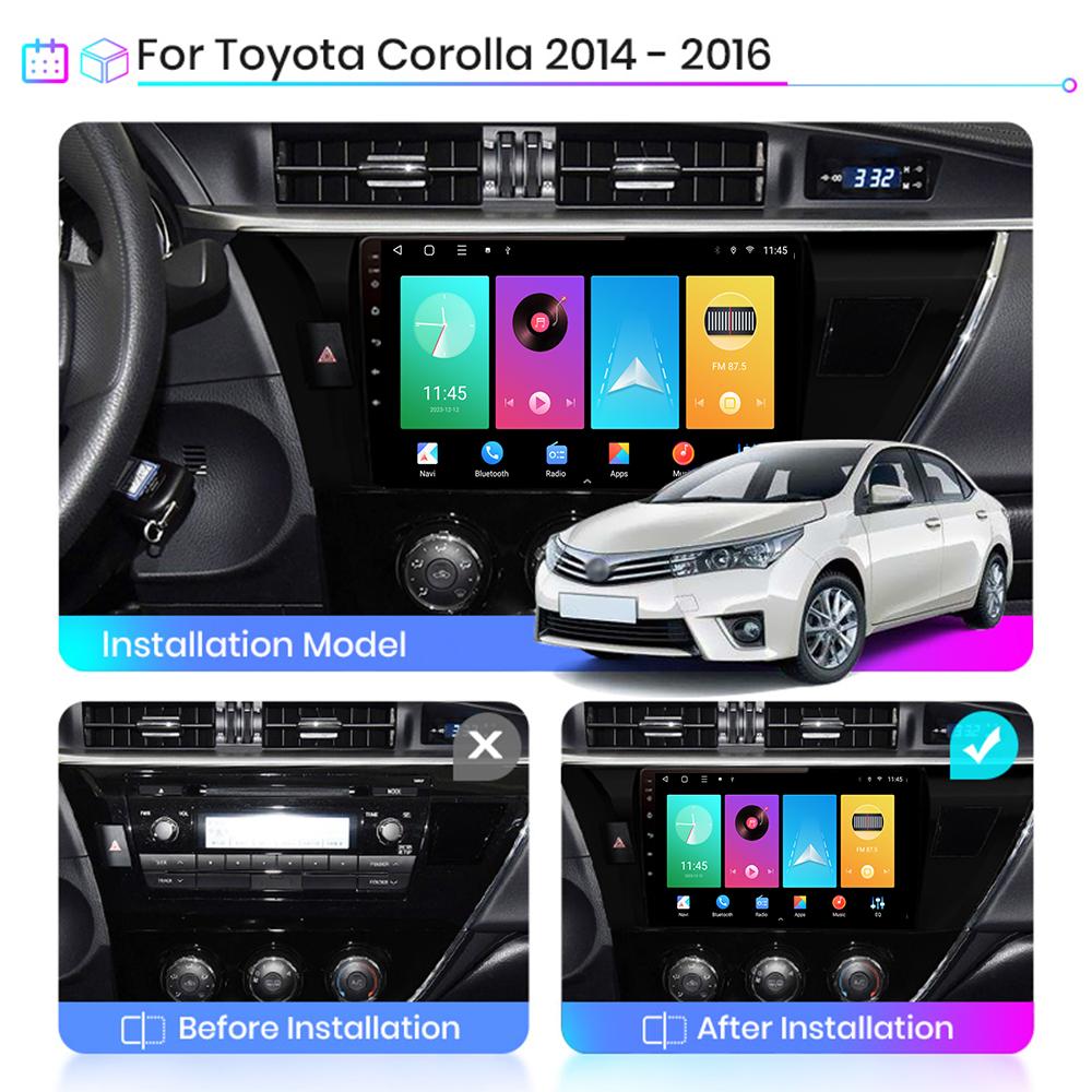 Car Radio Android Auto Carplay For Toyota Corolla 2014-2016 Multimedia Player Head Unit Stereo GPS Navigation BT WIFI 1+16GB