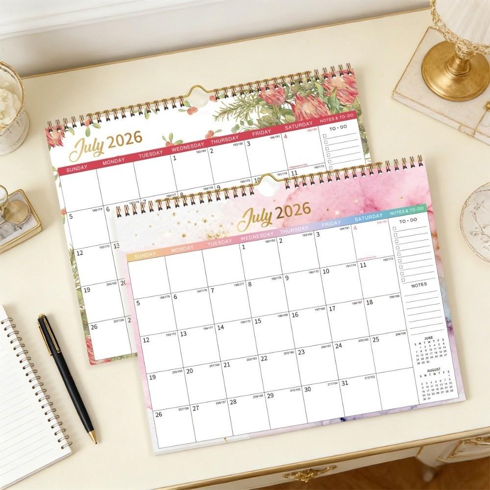 Dual Coil Design 18-Month Calendar Easy Organizing Office Calendar New Wall Calendar  Home Use