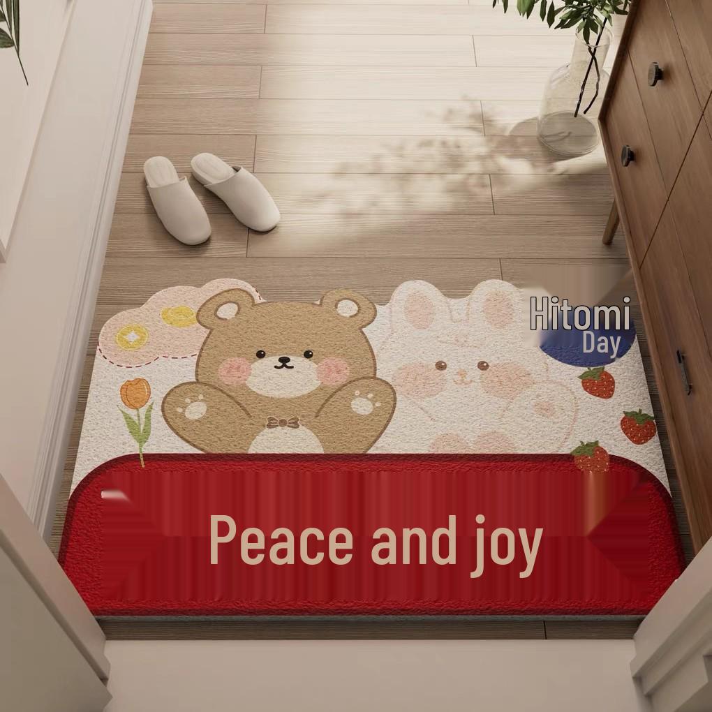 Cartoon Style Wear-Resistant Entrance Door Mat - Easy To Clean Silk Loop for Scraping Mud and Wiping Shoes.