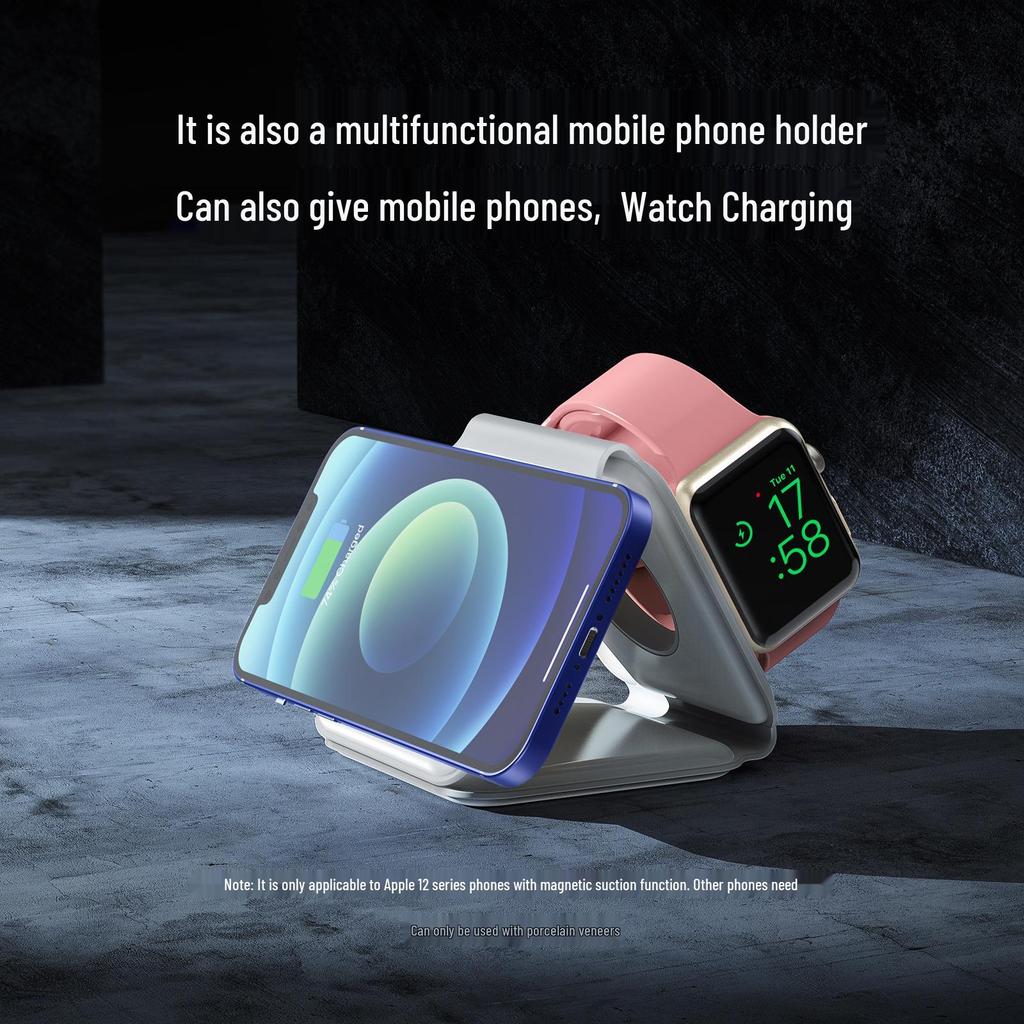MagSafe 3-in-1 Wireless Charger: Magnetic Dock for Apple Watch, Earbuds & Phone
