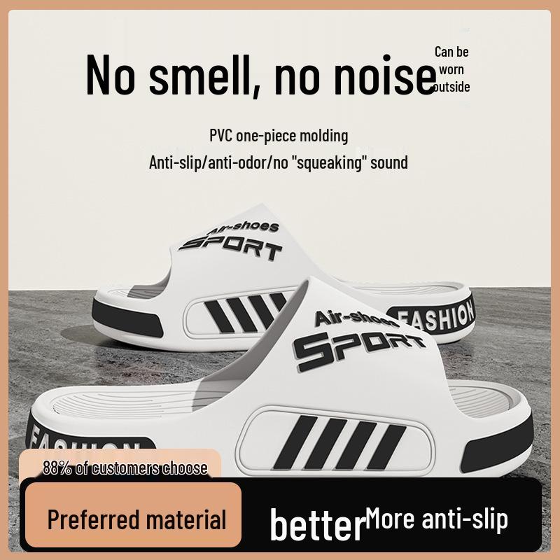 Summer Men's Non-Slip Slippers - Thick Sole Casual Plus Size Sandals for Wide Feet