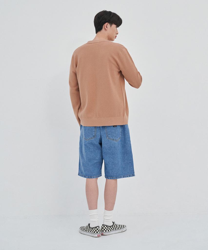 Basic House Uni Supima Semi-Overfit Cardigan Orange Lwcd2101