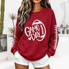 Unisex Fashion Printed Neck Long Sleeve Sweatshirt Casual Pullover