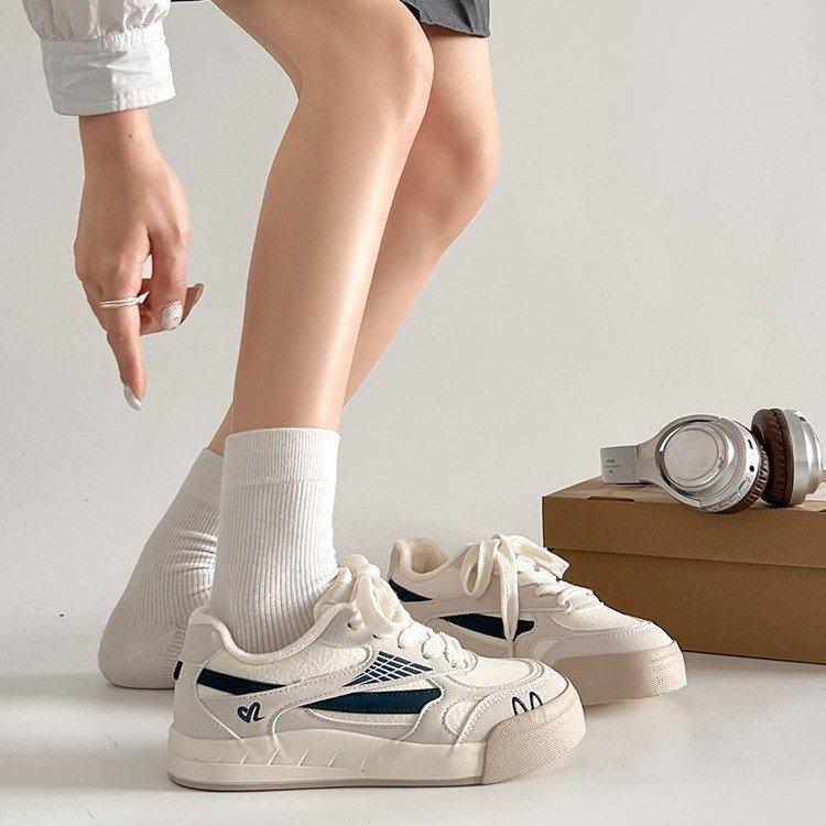 New velvet warm moral training shoes autumn and winter students thick-soled high-value two-cotton board shoes