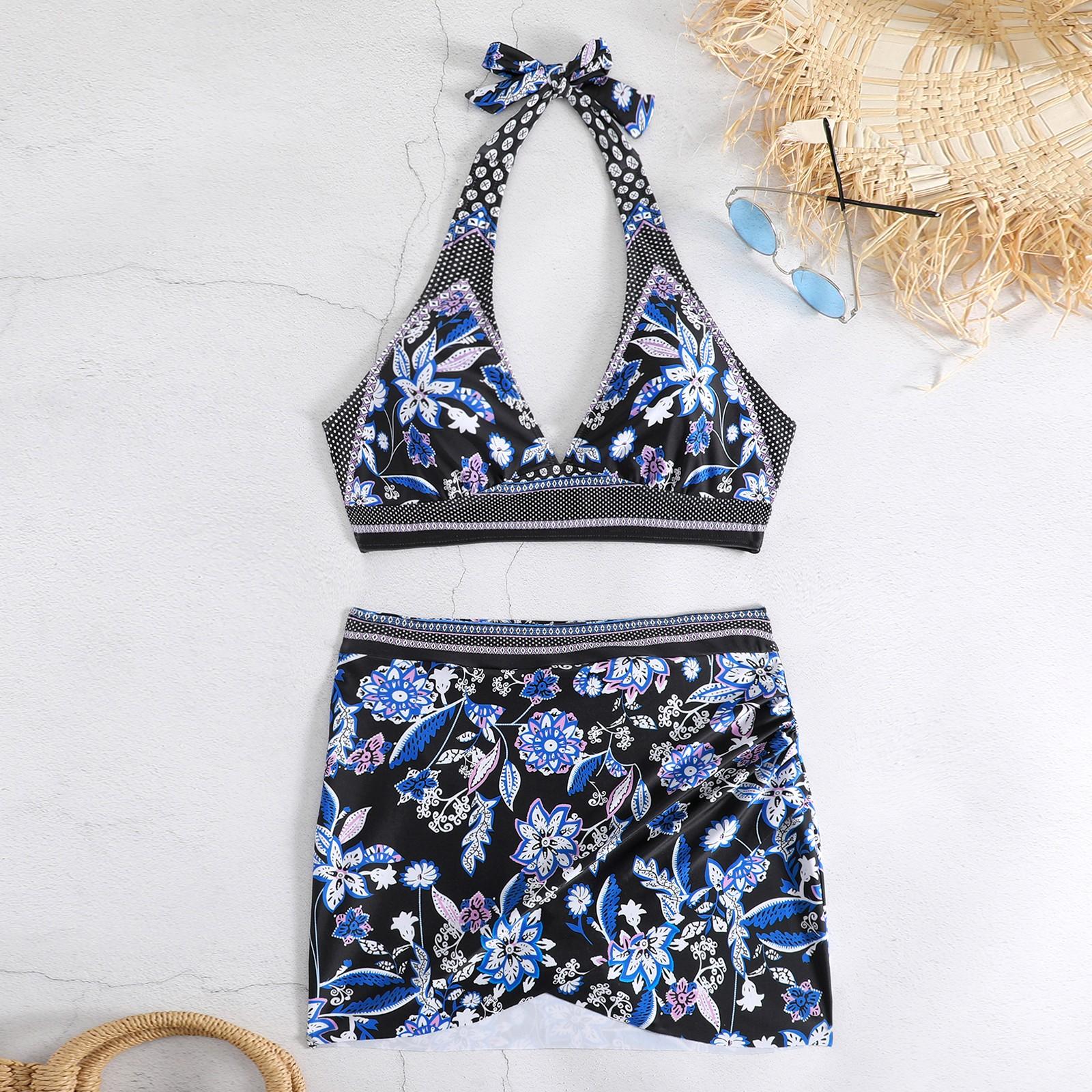 

Женский раздельный модный сексуальный купальник-бикини с принтом и подкладкой для груди без стальных скобок XXXXL