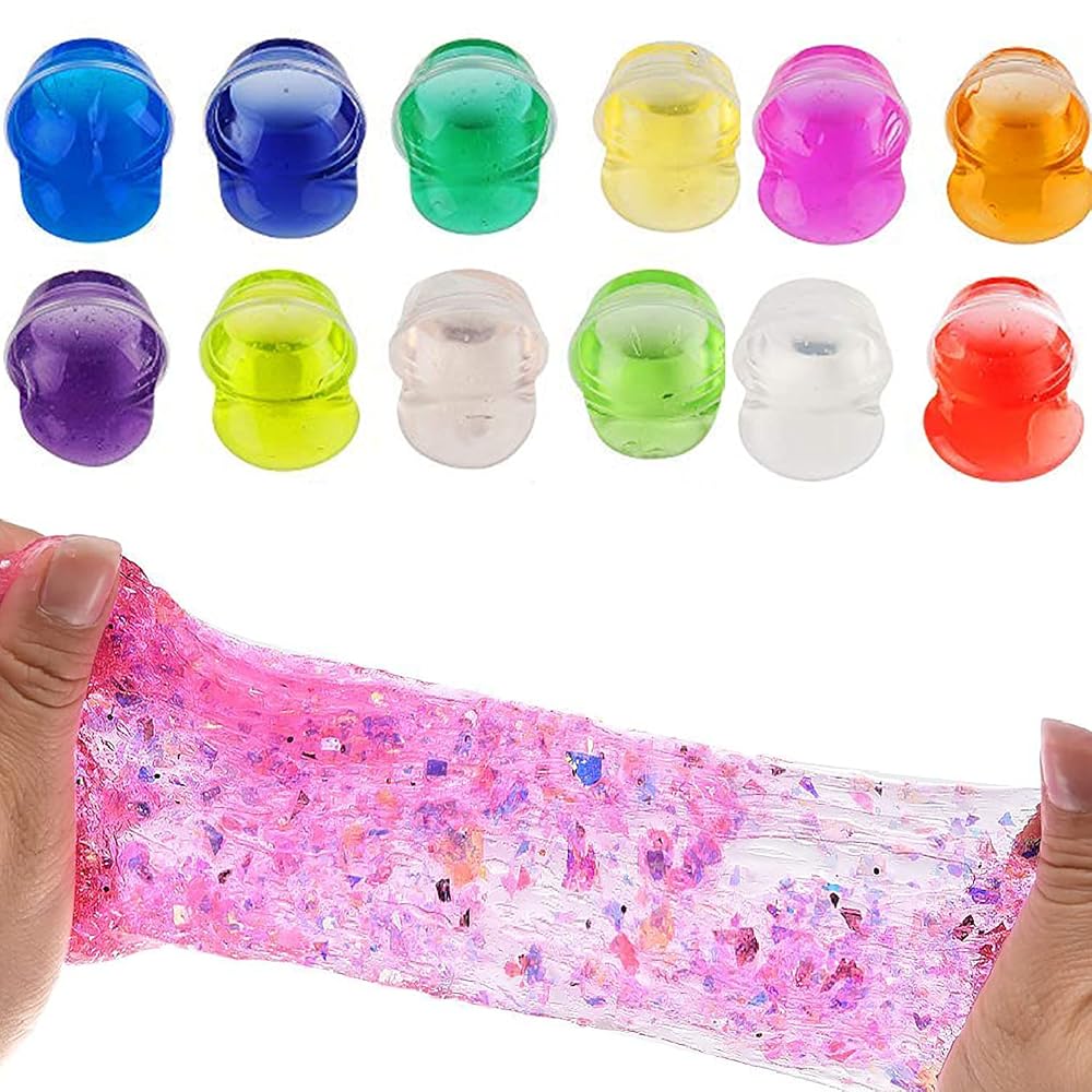 UQTOO DIY Slime Kit with 31 Pieces, Crystal Clay, Beads, Fru