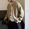 2025 Autumn/Winter Men's Old Money Style Button-Up Cardigan Sweater, Two-Piece Look Knitwear