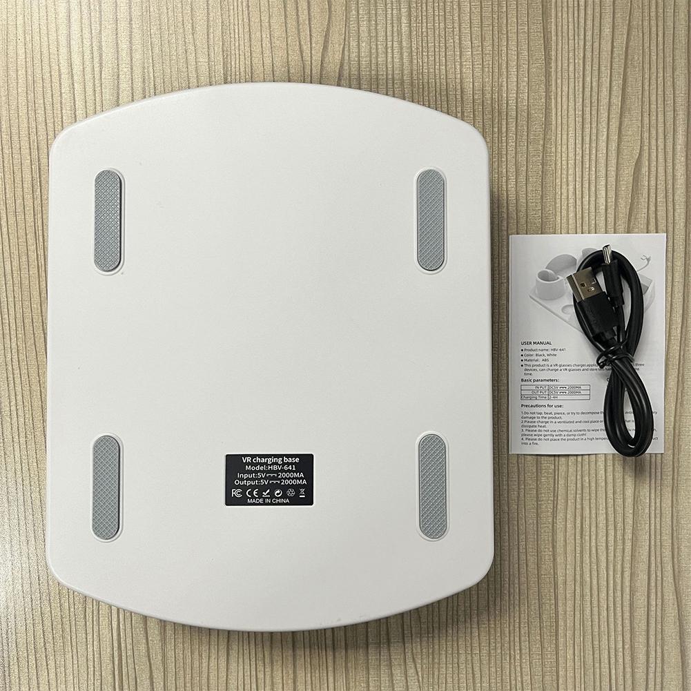 Charging Dock for Meta Quest 3S VR Charging Station with RGB Light Charging Stand Headset Display Stand and Controller Mount