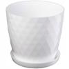 KADAX Vaso de Plástico com Prato Vaso Cachepô para Flores 25cm Branco