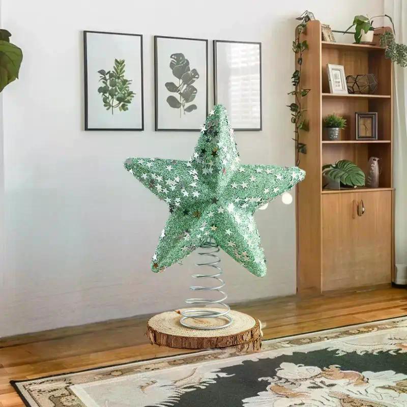 Xmas Luminous Five-pointed Star Tree Topper, Colorful Navidad Decoration, Festive TopStar Ornaments