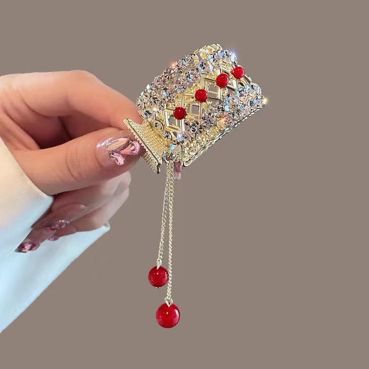 Vintage Pearl High Ponytail Clip - Anti-Sag Geometric Hairpin Holder