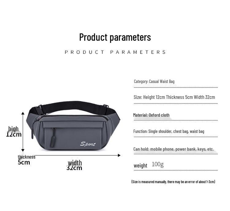 Men's Waterproof Construction Fanny Pack - Durable, Sturdy Crossbody Bag and Wallet for Middle-Aged & Elderly Workers
