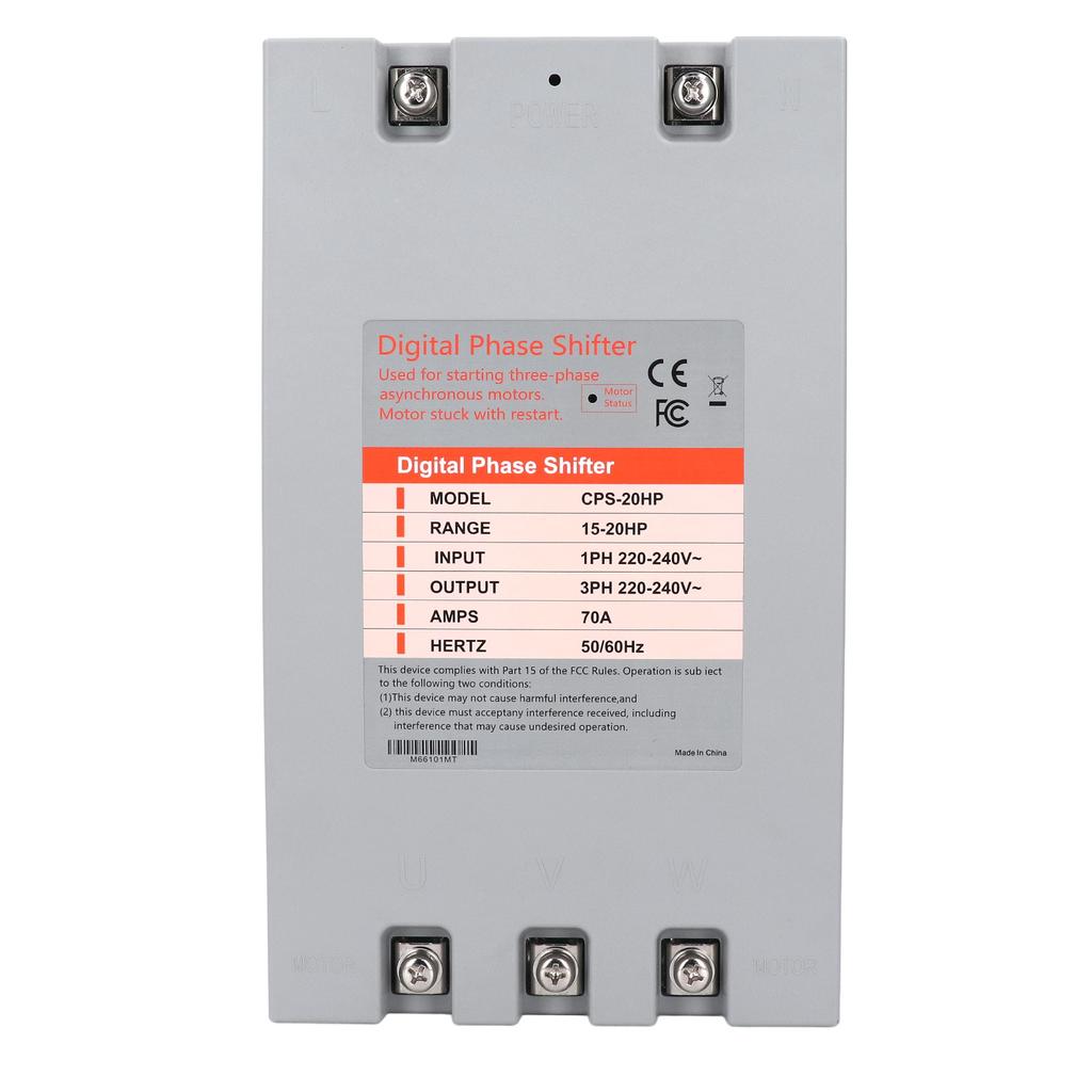Single to 3 Phase Converter 1520Horsepower Range Accurate Compact Industry Digital Phase Shifter