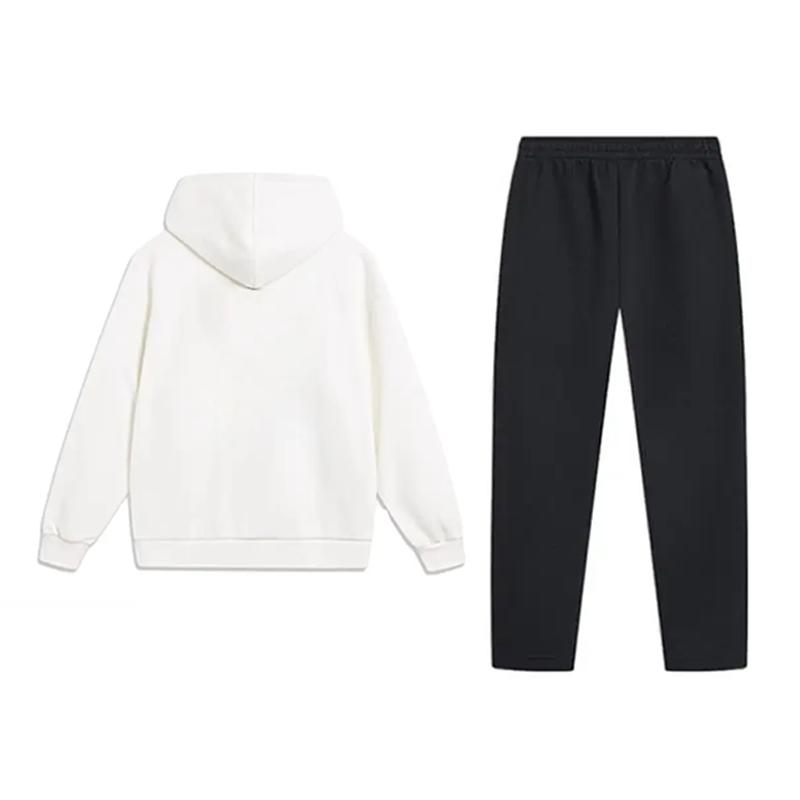 Li Ning Logo Letter Print Trendy Fashion Cotton Fleece Warm Versatile Hooded Pullover Long Sleeve Sweatshirt Casual Sports Suit YWDV375-1-AKL75-5