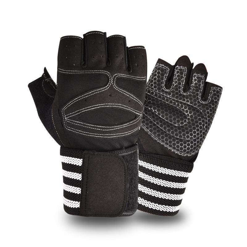 Fitness Gloves Breathable Non-slip Outdoor Sports Riding Wriststrap Half Finger Gloves M белый