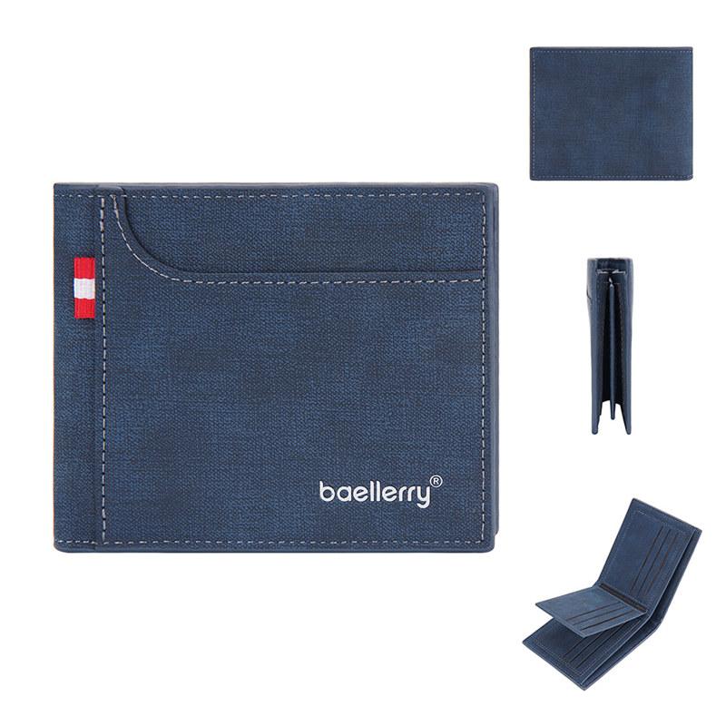 Baellerry Artificial Leather Men Fashion Wallets Vintage Design Card Holder for Man Male Business Purse Classic Short Wallet GZW