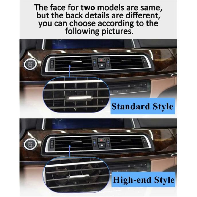 Full Chrome Front Center Air Outlet Vent Dash Panel Grille Cover For BMW 7 Series F01 F02 730 735 740 64229112151 64229115859