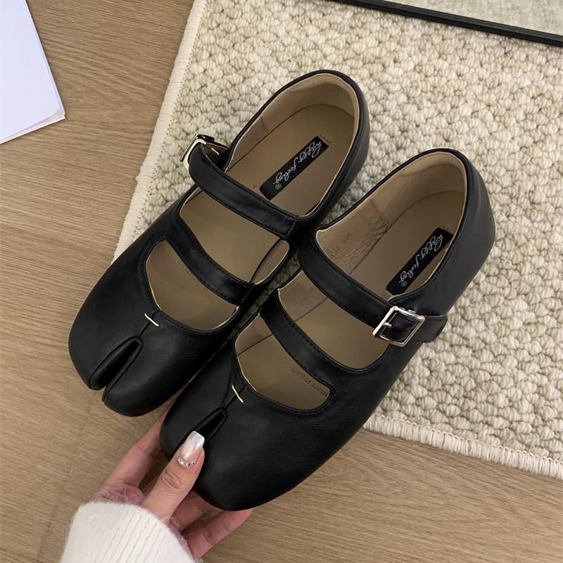Fashion Bailamos Brand Fashion Split Toe Flats Shoes Women Ballerina Ninja Tabi Cozy Loafers Female Casual Moccasins Ladies Ballet Shoes