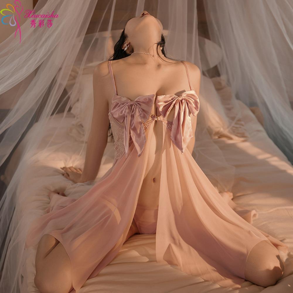 Sexy Pajamas Female Seduction Erotic Underwear Small Chest Suspender Skirt Breast Nightgown Pure Passion No-take-off Wholesale