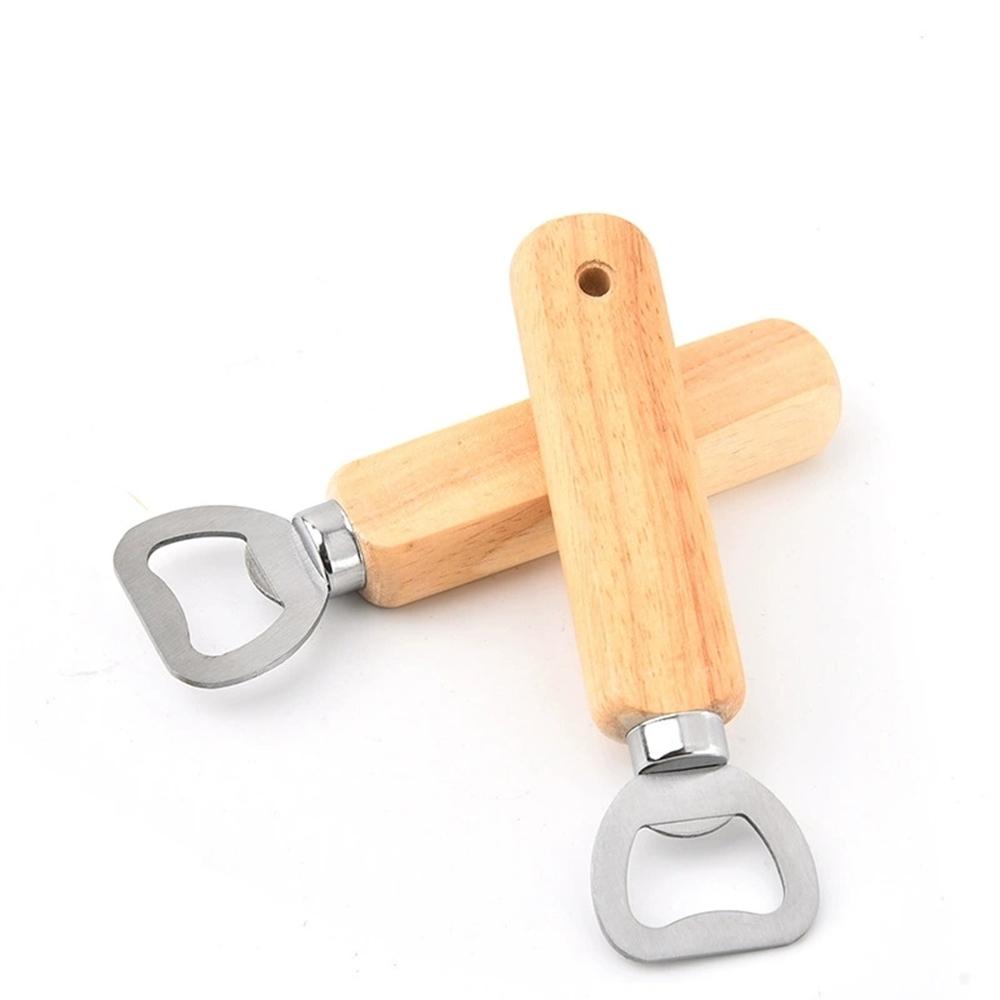 30pcs Stainless Steel Bottle Opener Bartender Kitchen Wood Handle Beer Opener