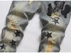 Unisex Retro Star Leather Patch Skinny Jeans