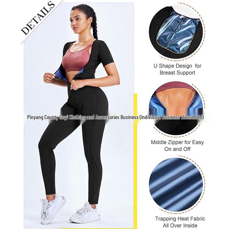 Damen Trainingsanzug Shaper: Brust- und Armlifting, Bauchkontrolle, Taillenformer, Body mit kurzen Ärmeln.