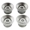 Musiclily Pro Metric Guitar Reflector Knobs, 2 Volume and 2 Tone, for SG Split Shaft Pots, Silver/Silver Top (Set of 4)