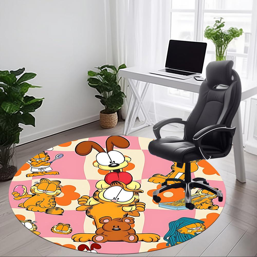 1pcGarfield Pets Office Round Area Rug, Indoor Mat Suitable For Office,Bedroom Living Room Home Decor, Room Deco A0928107