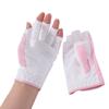 Bequeme Damen-SportHandschuhe Atmungsaktiv Rutschfest Fingerlos GolfHandschuhe Linke Rechte Hand Netz Damen GolfHandschuhe