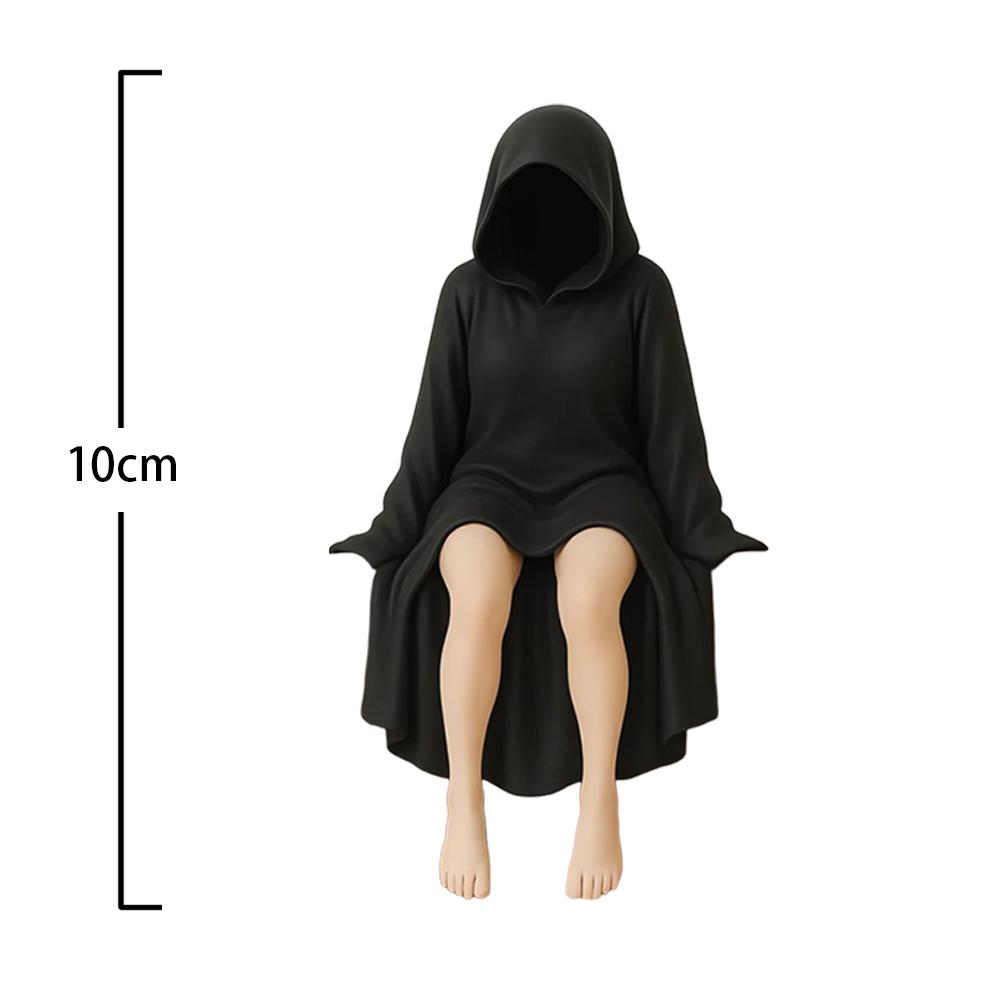 Illustration Girl Anime figure Gothic Black Robed Girl figure Mysterious Statue Queen Figurine Ornament Ghost Sculpture Boy gift