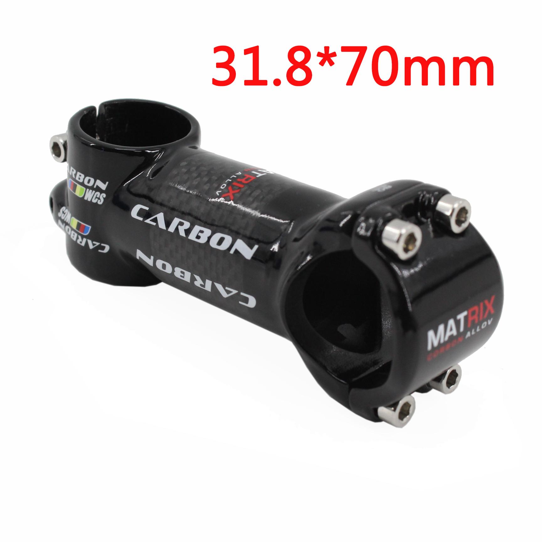 New Mountain Road Bike Aluminium Alloy+3k Carbon Fibre Stem Carbon Bicycle Stem MTB carbon light Parts 31.8*70/80/90/100/110mm 31.8x70mm