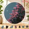 2D Flat, 2D Flat Acrylic Sun Catcher, Moonlit Night Red Flower Branch Crescent Moon Themed Sun Catcher, Home and Garden Decoration, Gift for Christmas